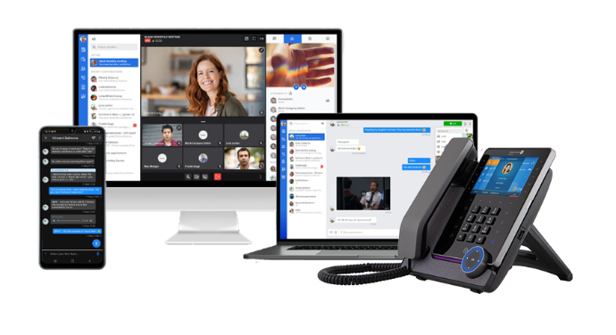 Espace de collaboration Rainbow4all avec messagerie, appels et visioconférence