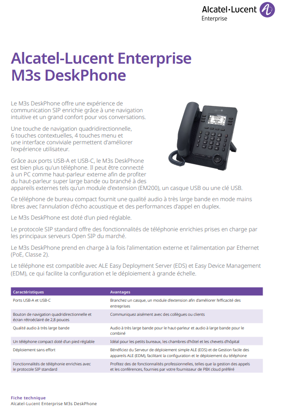 Alcatel Lucent Enterprise / M3s SIP DeskPhone