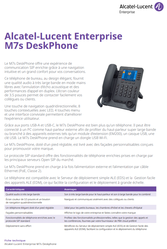 Alcatel Lucent Enterprise / M7s SIP DeskPhone